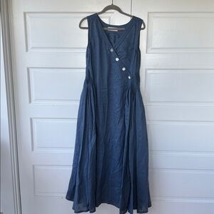 YIistyle sleeves less linen blend dress medium